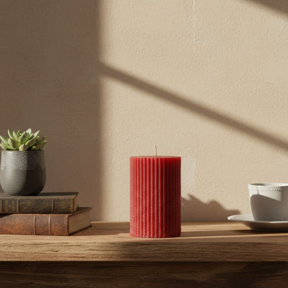 Cilindro de Cera XS Rojo â€“ Vela Decorativa NavideÃ±a