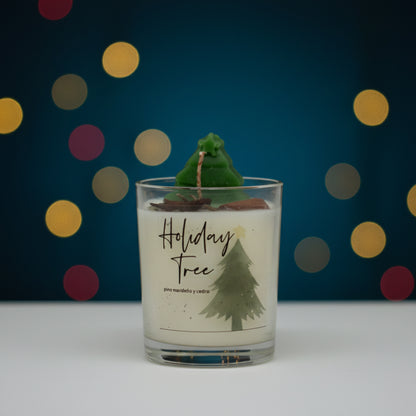 Vela de Soya Tree S â€“ Blanca - Vela Decorativa NavideÃ±a