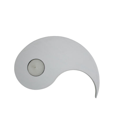 Porta Velas Yin Yang Blanco y Negro  20 cm