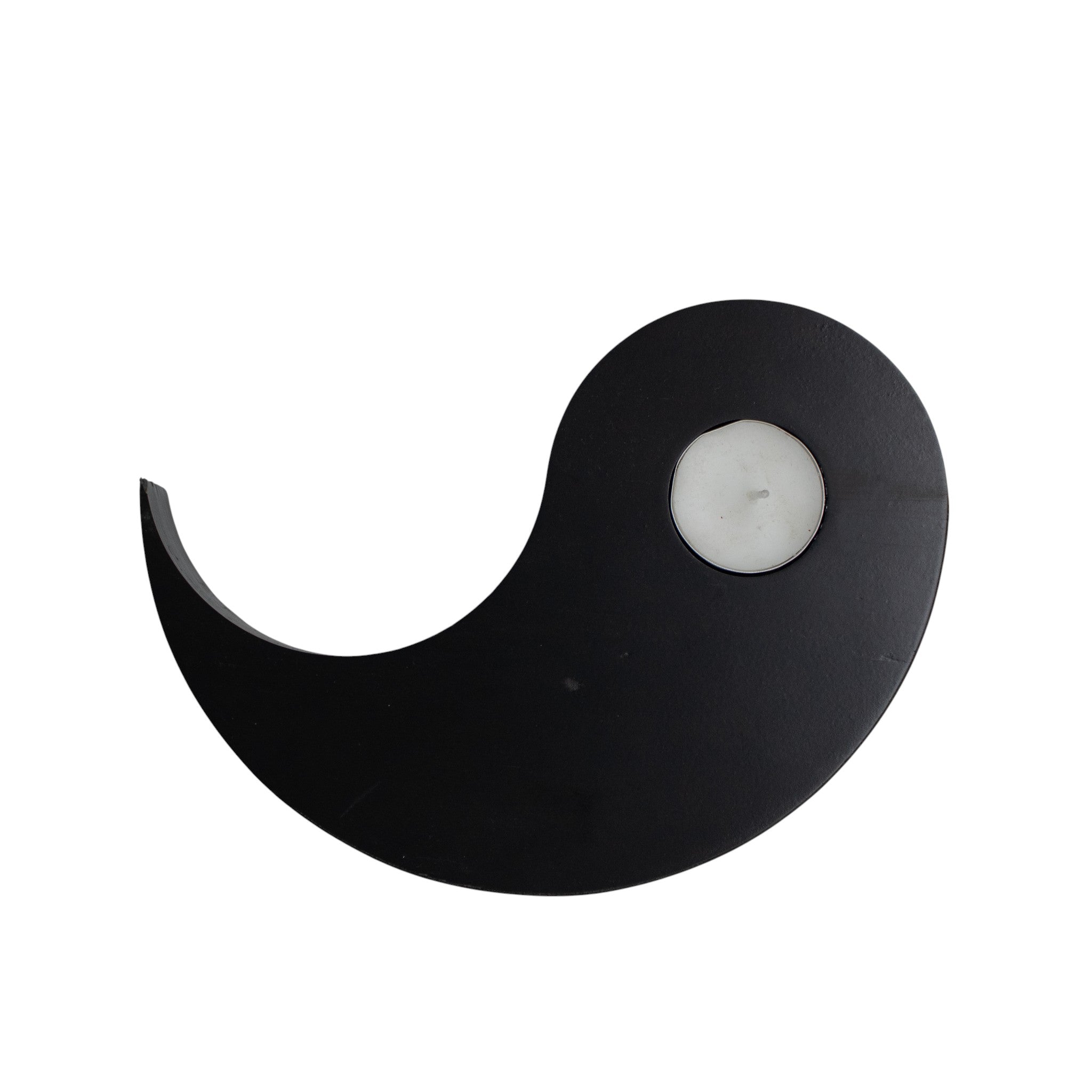 Porta Velas Yin Yang Blanco y Negro  20 cm