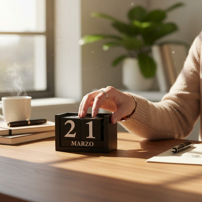 Calendario Negro Nandos  15 cm | Madera de Encino