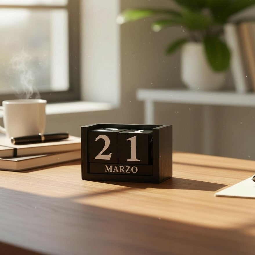 Calendario Negro Nandos  15 cm | Madera de Encino