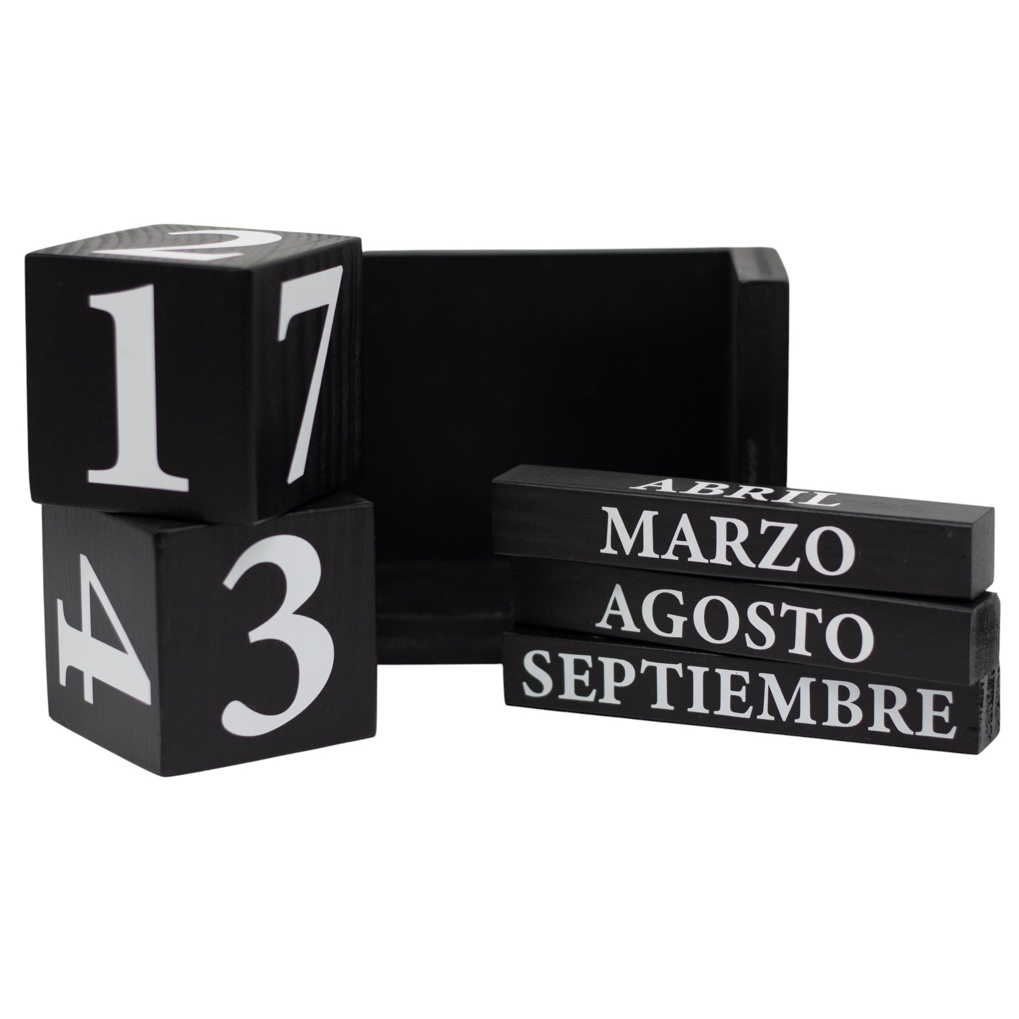 Calendario Negro Nandos  15 cm | Madera de Encino