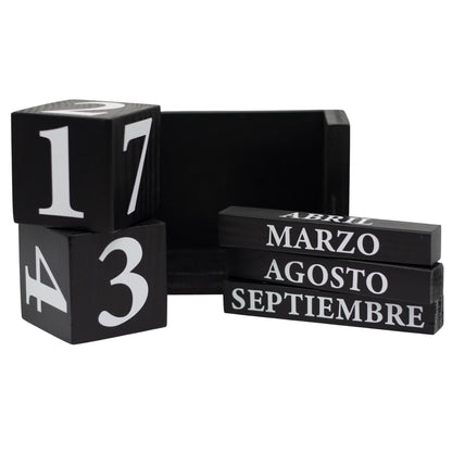 Calendario Negro Nandos  15 cm | Madera de Encino