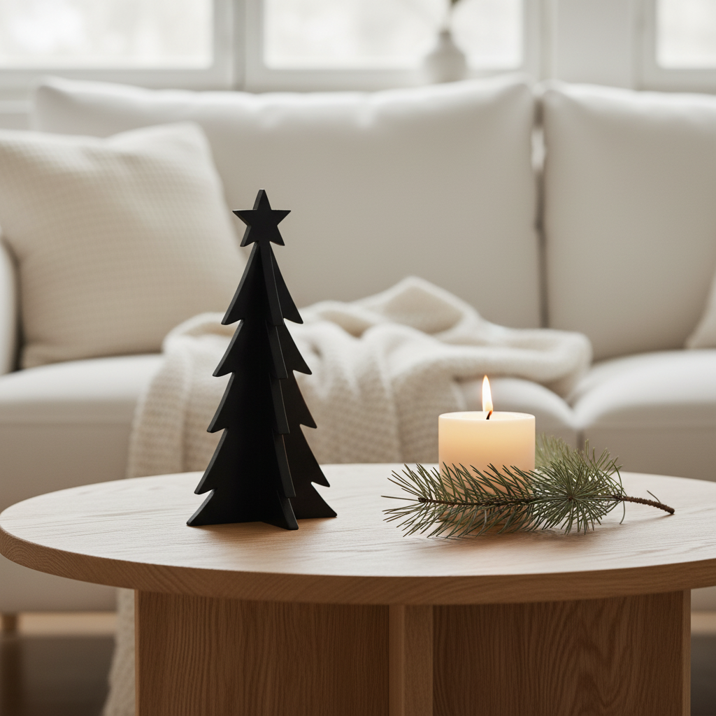 Pino Mini Decorativo Negro â€“ 18 cm
