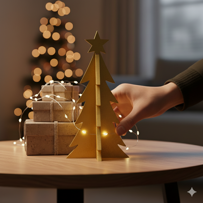 Pino Mini Decorativo Dorado â€“ 18 cm