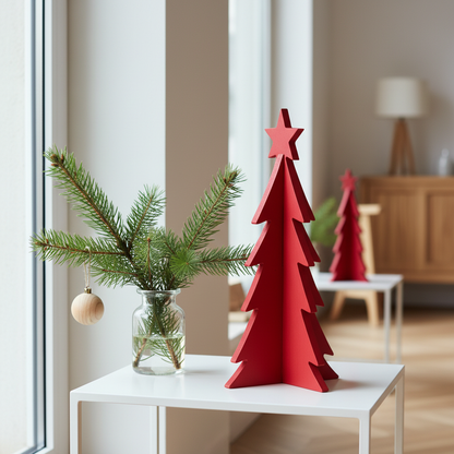 Pino Mini Decorativo Rojo â€“ 18 cm