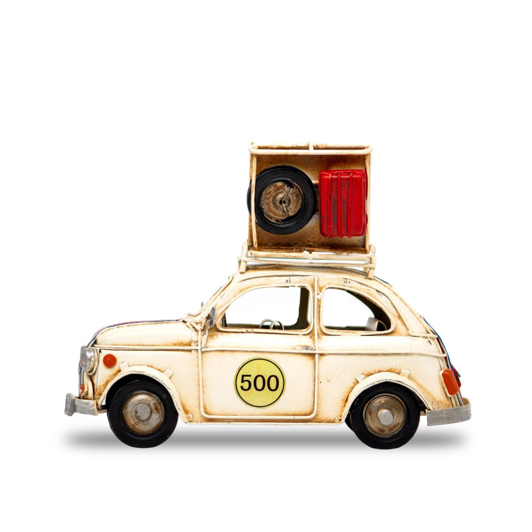 Portarretrato Carro Fiat color Crema Adorno MetÃ¡lico