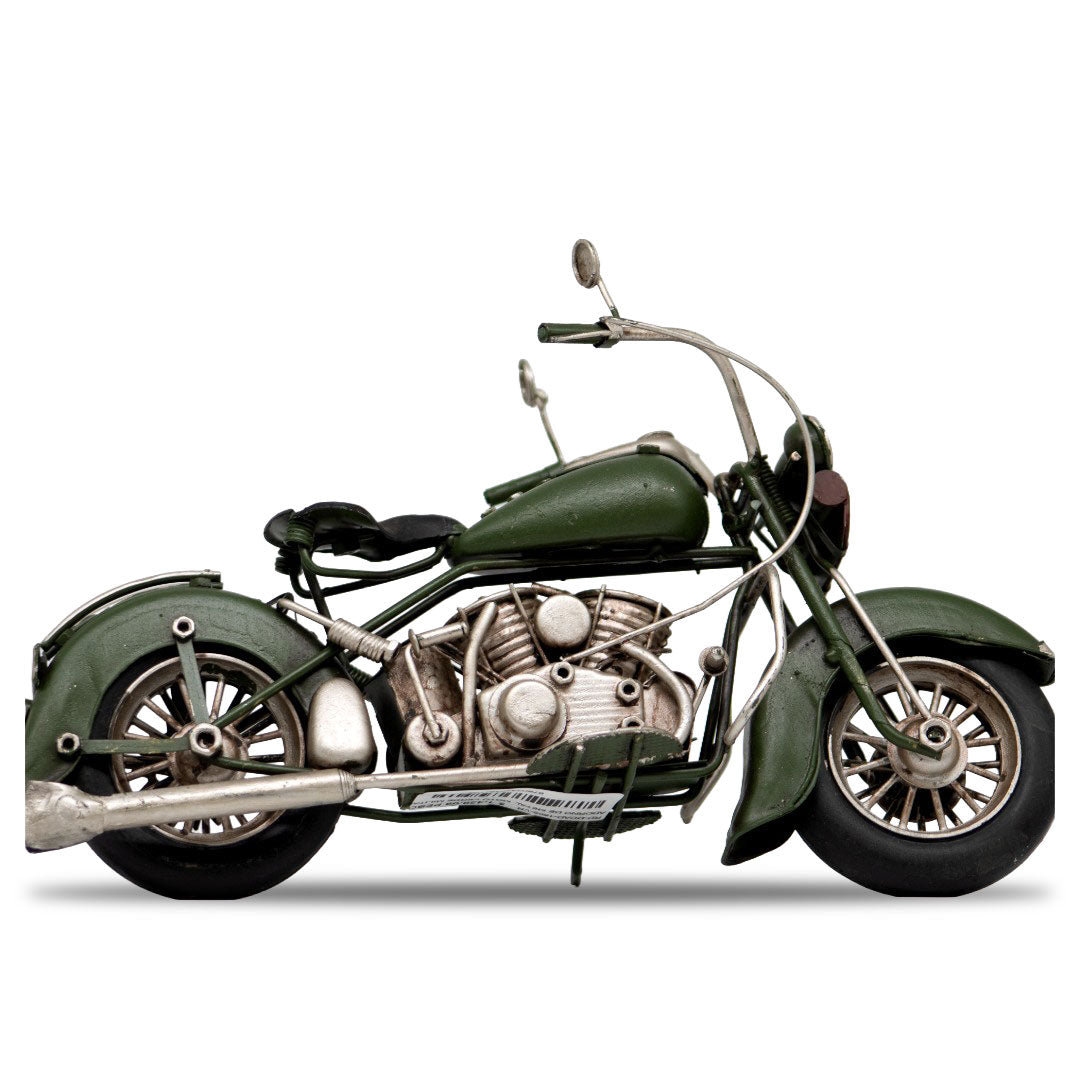 Moto Verde Militar Adorno De Metalico Vintage