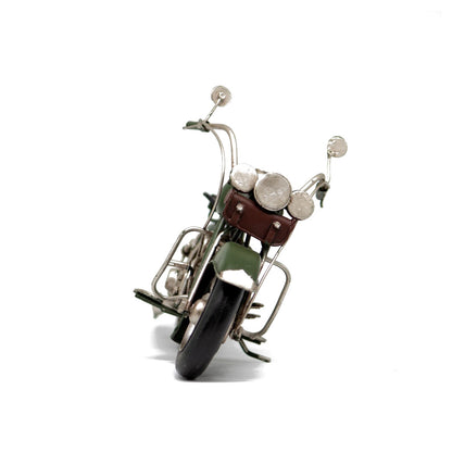 Moto Verde Militar Adorno De Metalico Vintage