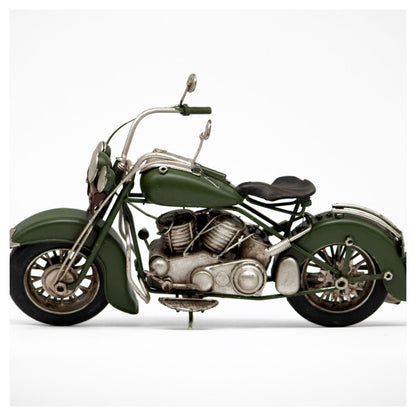 Moto Verde Militar Adorno De Metalico Vintage