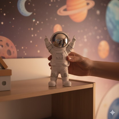 Figura Decorativa de Poliresina Astronauta Celebrando 26 cm