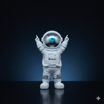 Figura Decorativa de Poliresina Astronauta Celebrando 26 cm