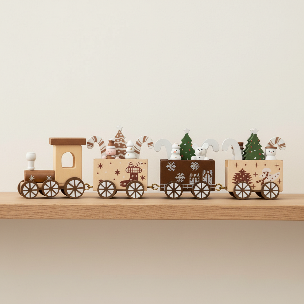 Tren NavideÃ±o Galleta CafÃ© â€“ 23 cm