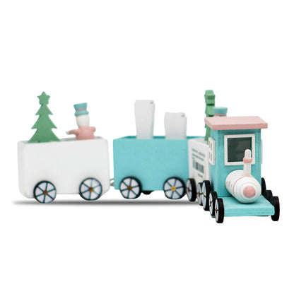 Tren NavideÃ±o MuÃ±eco de Nieve Rosa y Azul â€“ 35 cm