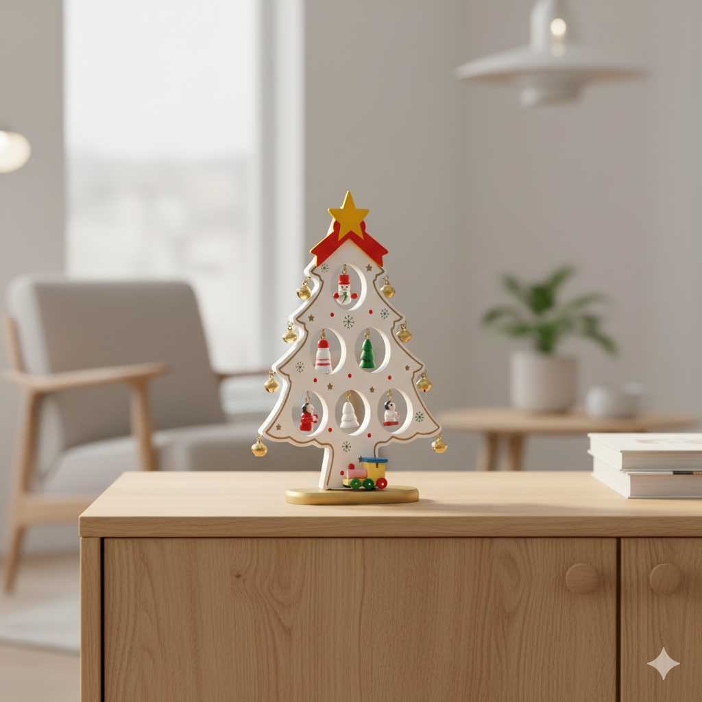 Adorno NavideÃ±o Ãrbol Blanco â€“ 22 cm