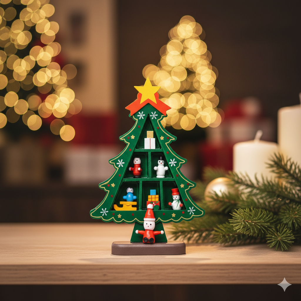 Adorno NavideÃ±o Ãrbol Verde con Cajones â€“ 20 cm