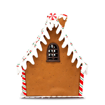 Adorno NavideÃ±o Casa de Jengibre con Nieve y Cocinero â€“ 24 cm