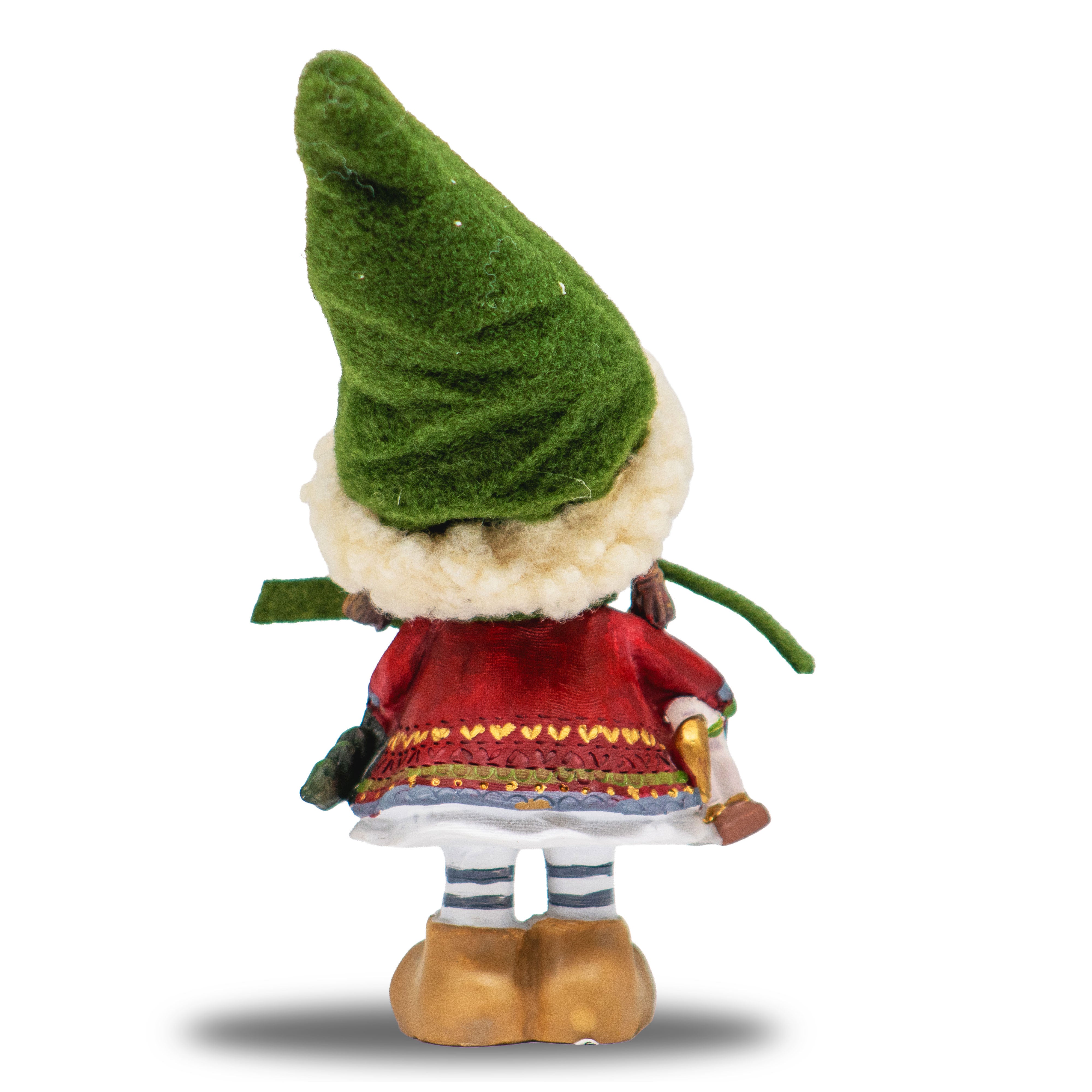 Adorno NavideÃ±o NiÃ±a con Gorro Verde y Caballo â€“ 25 cm