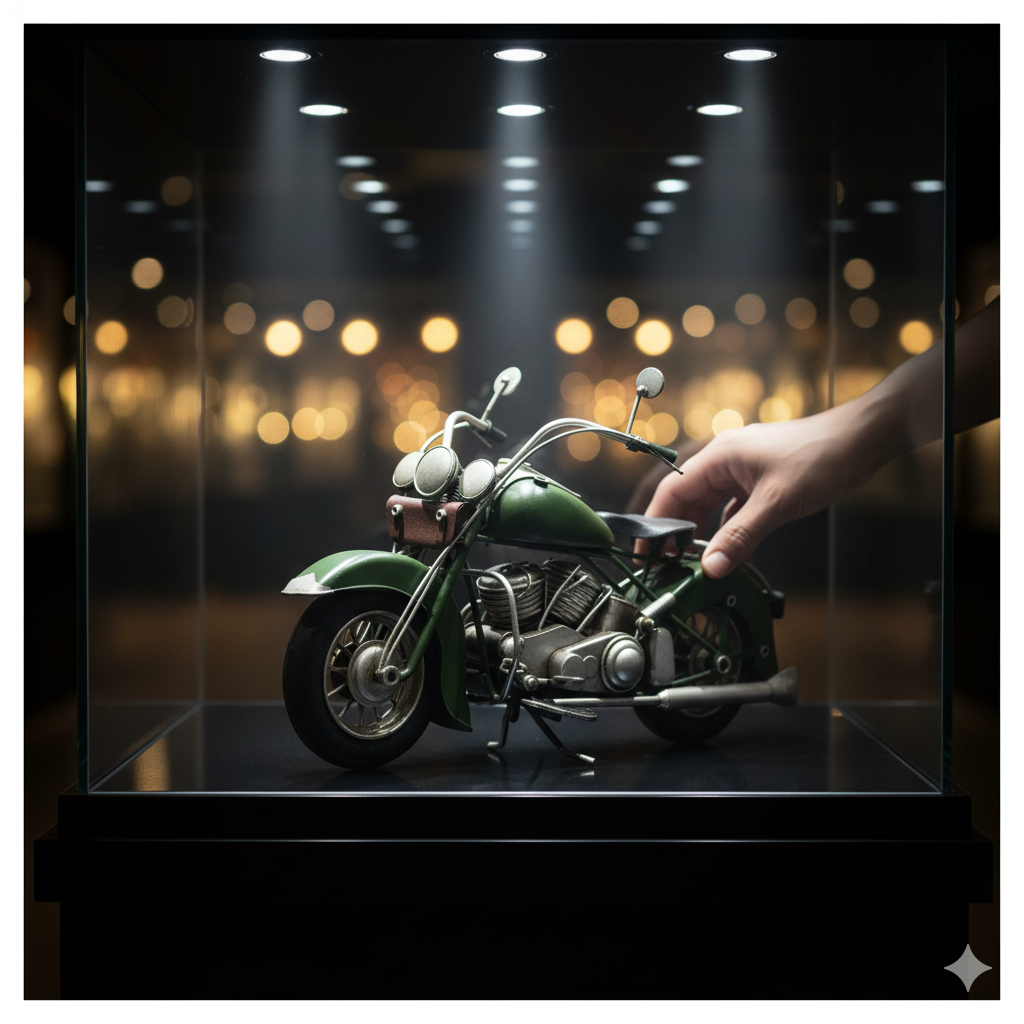 Moto Verde Militar Adorno De Metalico Vintage