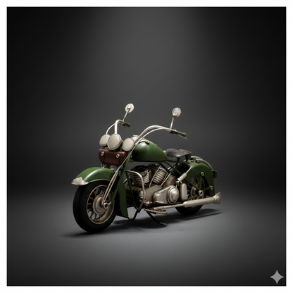Moto Verde Militar Adorno De Metalico Vintage