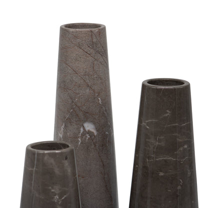 Set de 3 Floreros Mazahua en Marmol Natural