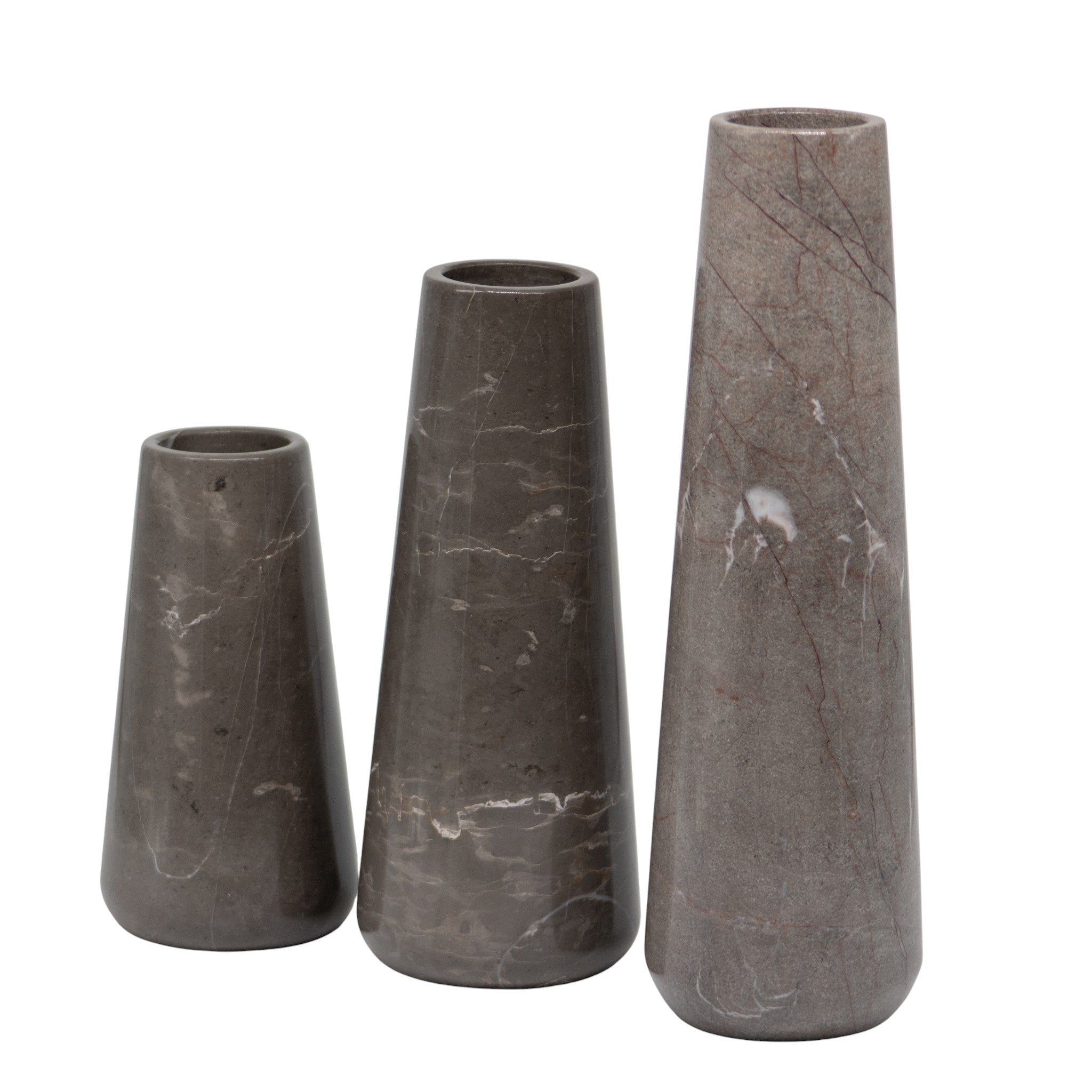 Set de 3 Floreros Mazahua en Marmol Natural