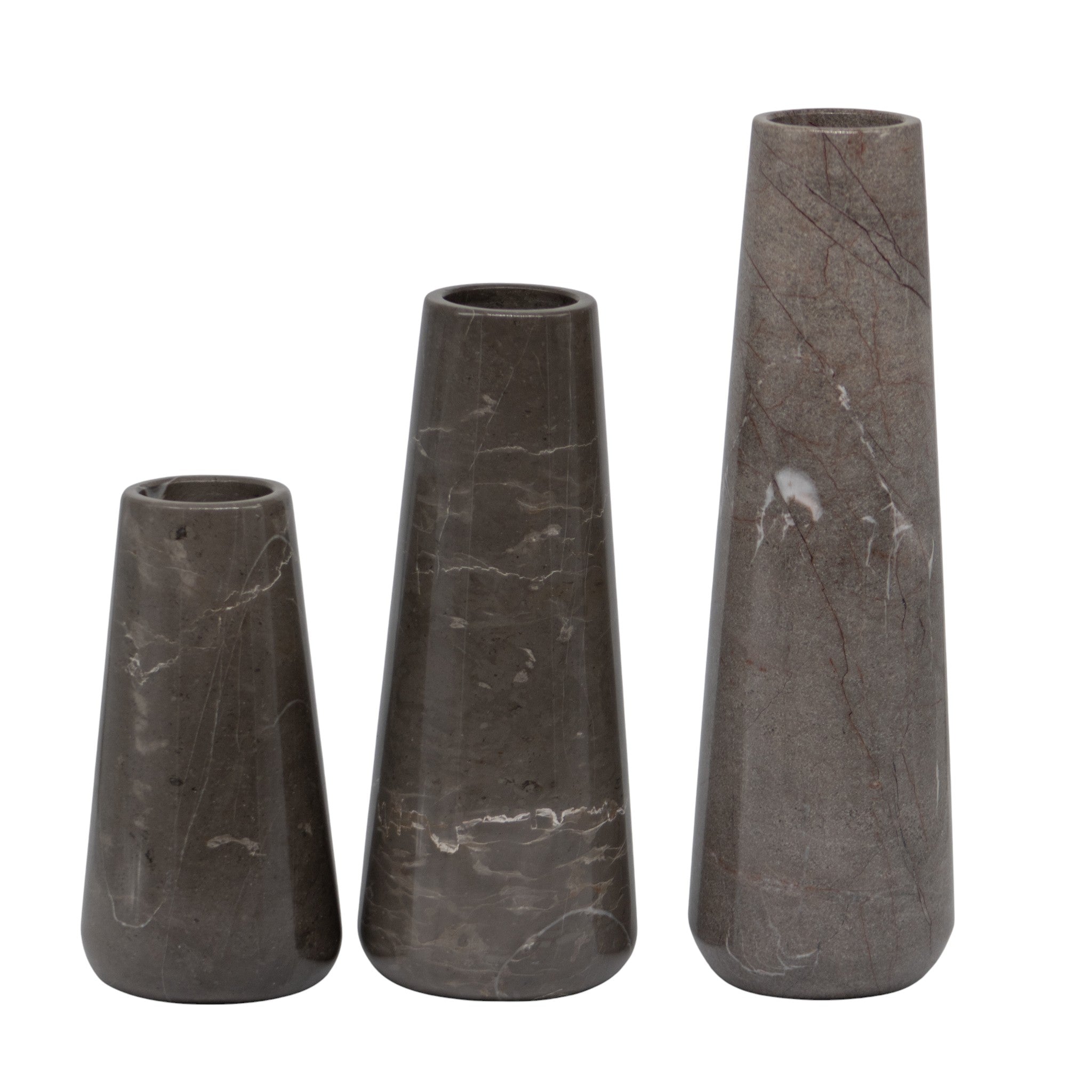 Set de 3 Floreros Mazahua en MÃ¡rmol Natural