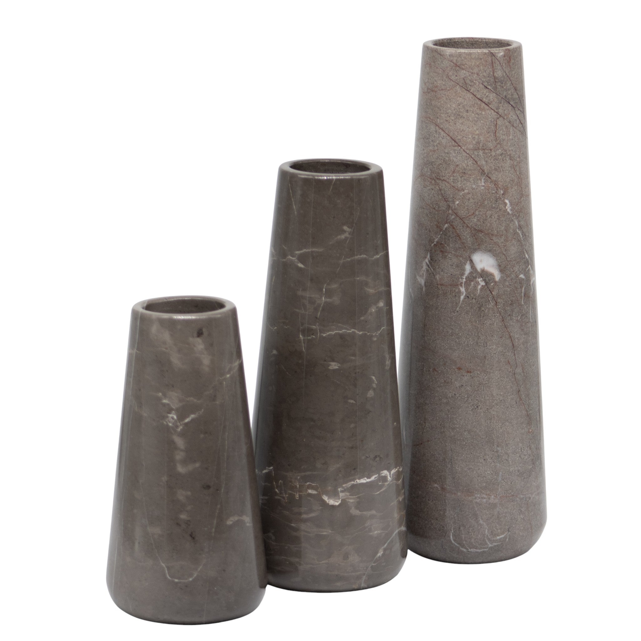 Set de 3 Floreros Mazahua en Marmol Natural