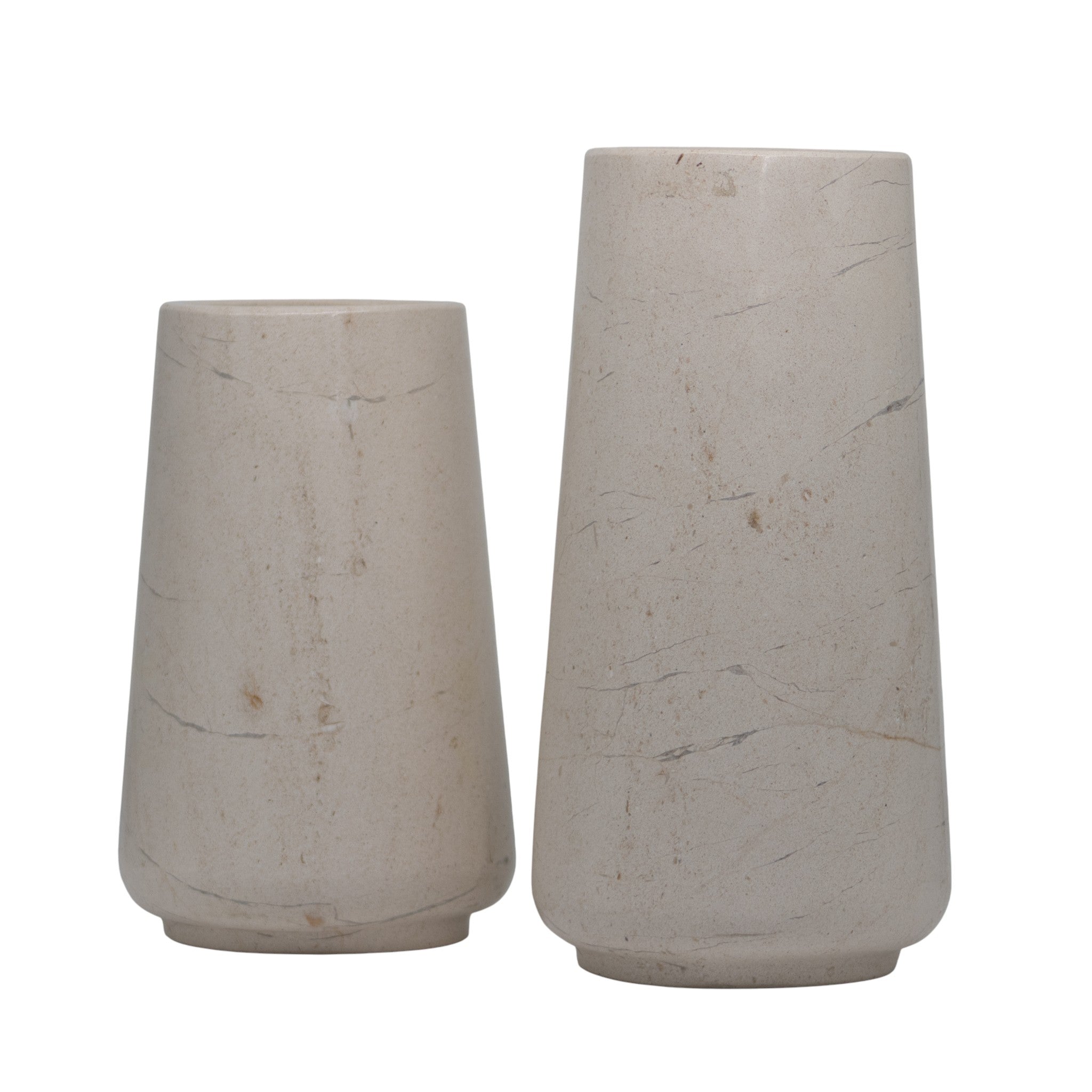 Set de 2 Floreros de Travertino en MÃ¡rmol Natural