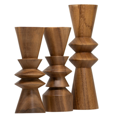 Juego de 3 TÃ³tems Decorativos de Madera â€“ 34 cm