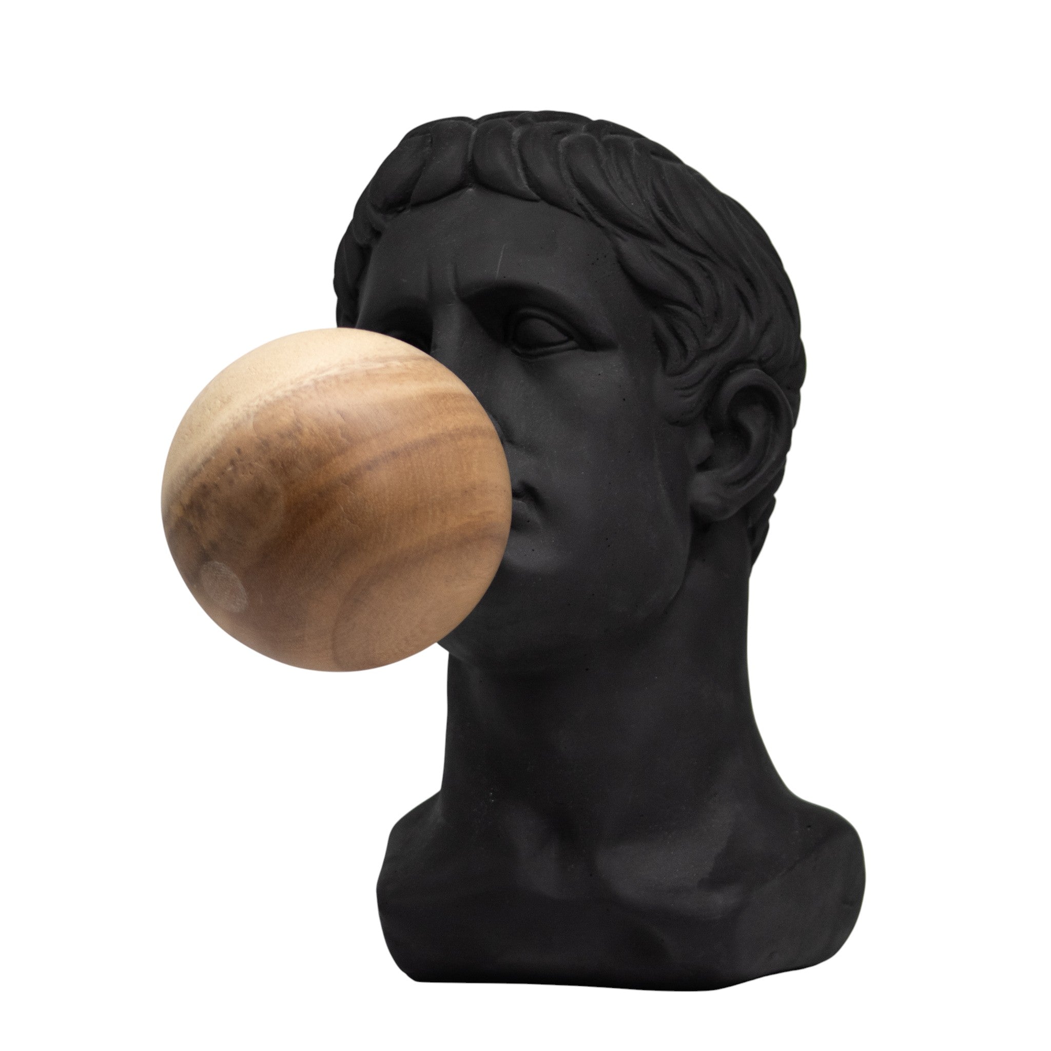 Busto con Chicle Negro + Madera Figura Decorativa Moderna 34 cm