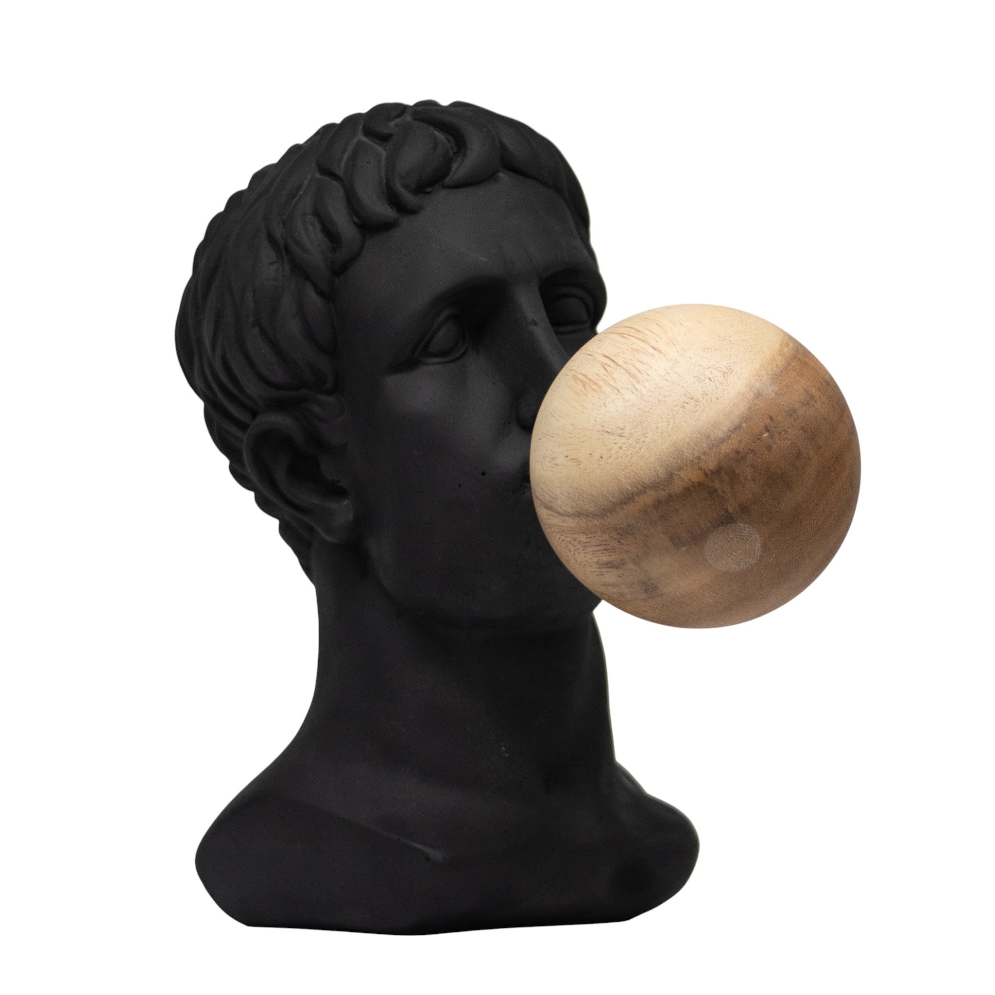 Busto con Chicle Negro + Madera Figura Decorativa Moderna 34 cm