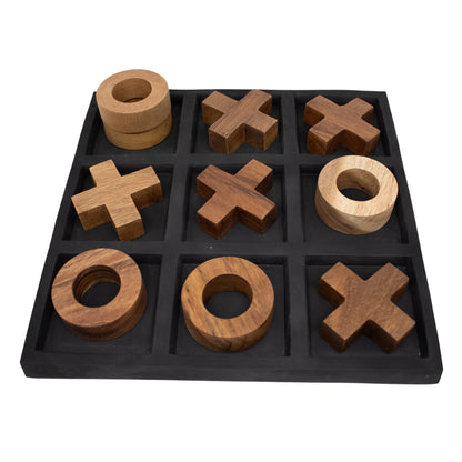 Juego de Gato Decorativo Concreto Negro con Madera â€“ 30 cm