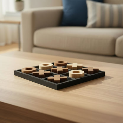 Juego de Gato Decorativo Concreto Negro con Madera â€“ 30 cm