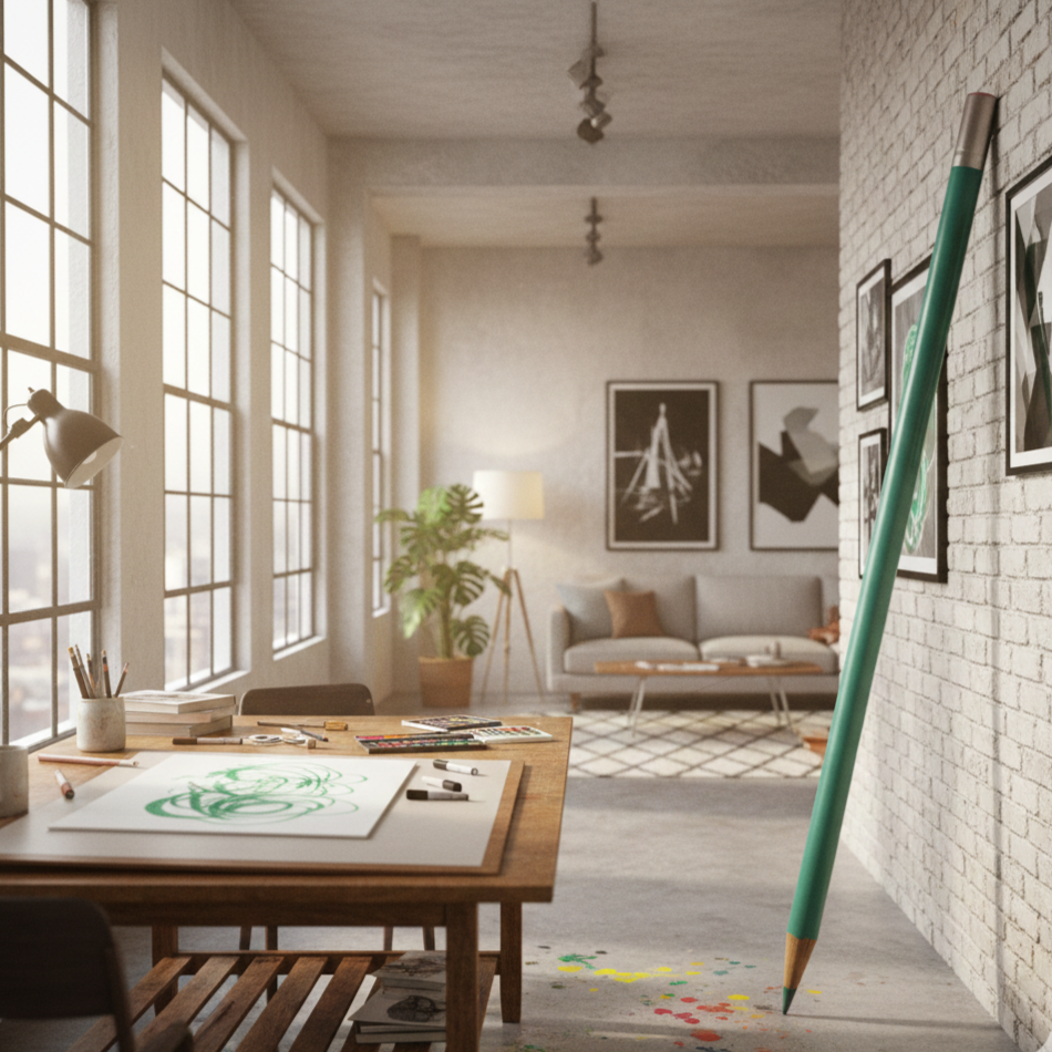 LÃ¡piz Gigante Decorativo Turquesa â€“ 180 cm
