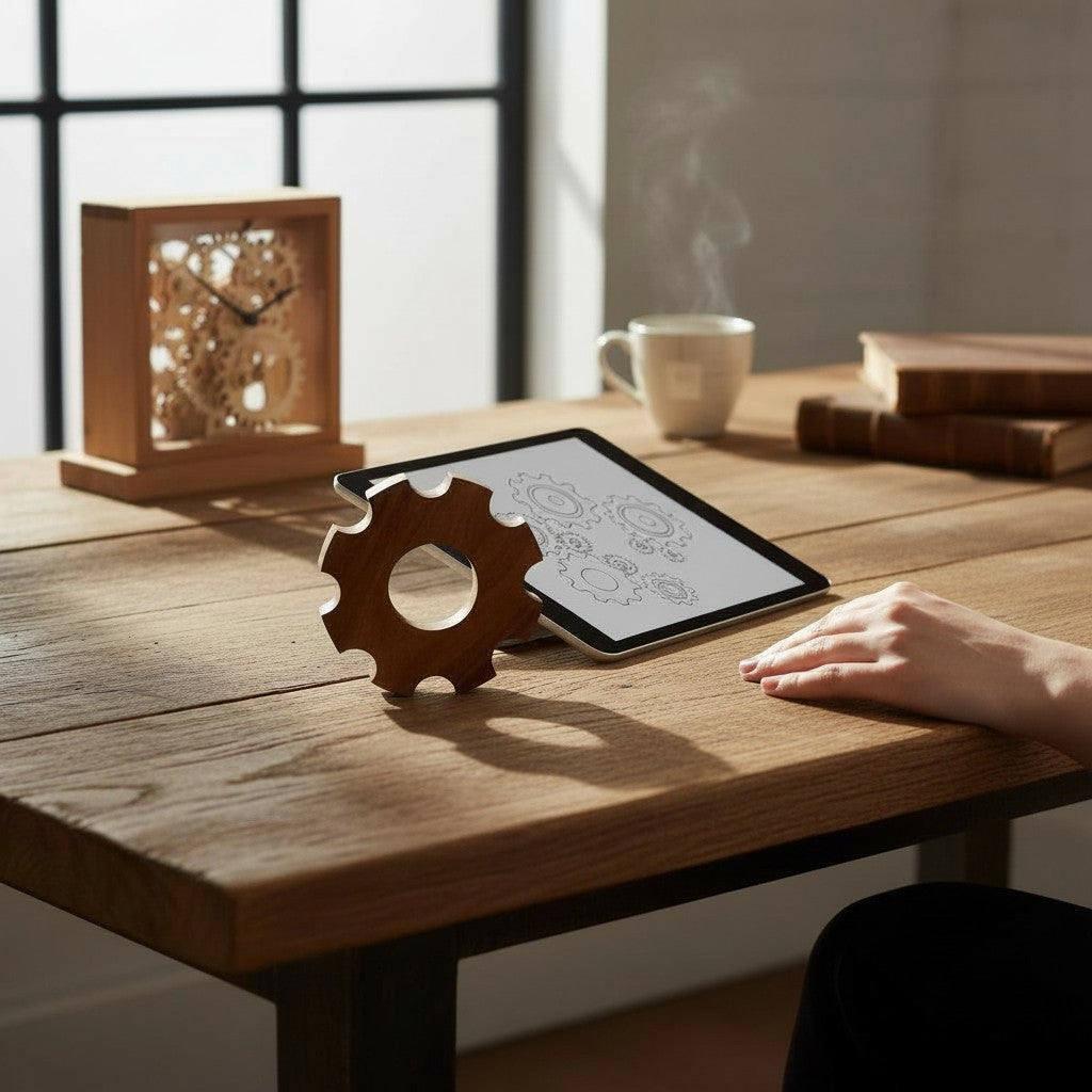 Engrane Decorativo de Madera â€“ 18 cm