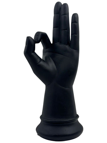 Figura Mano Ok Ceramica Negro